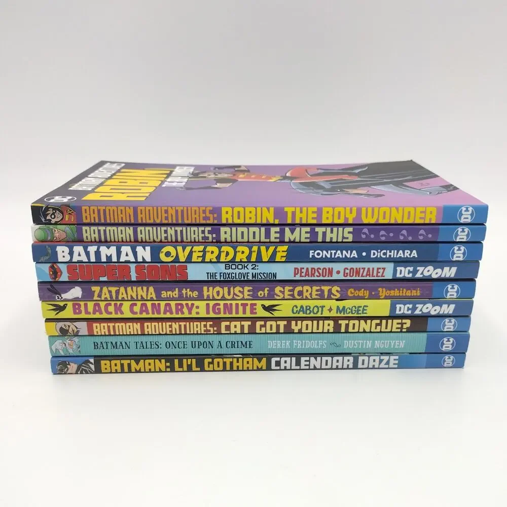 Lot of 9 DC Kids Graphic Comic Novels Batman Robin Super Sons Black Canary New